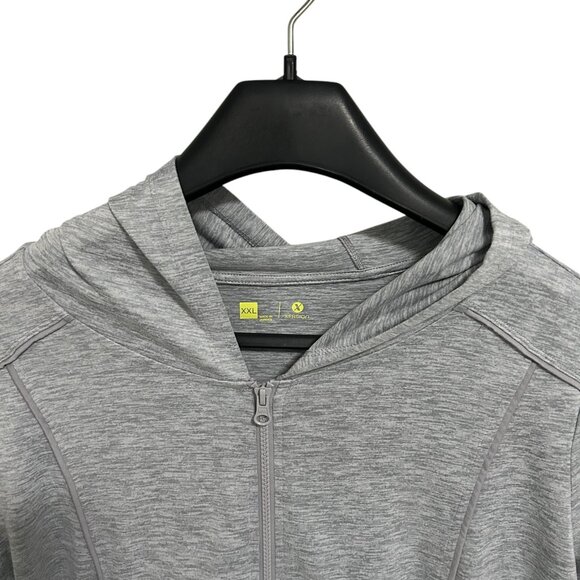 Xersion Hooded Full Zip Jacket Womens Size XXL Lightweight Gray - Picture 3 of 6